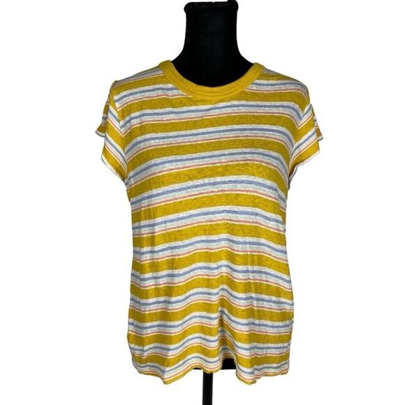 Madewell The Perfect Tee Upson Stripe Baby Tee Shirt - Women’s L - Picture 1 of 6